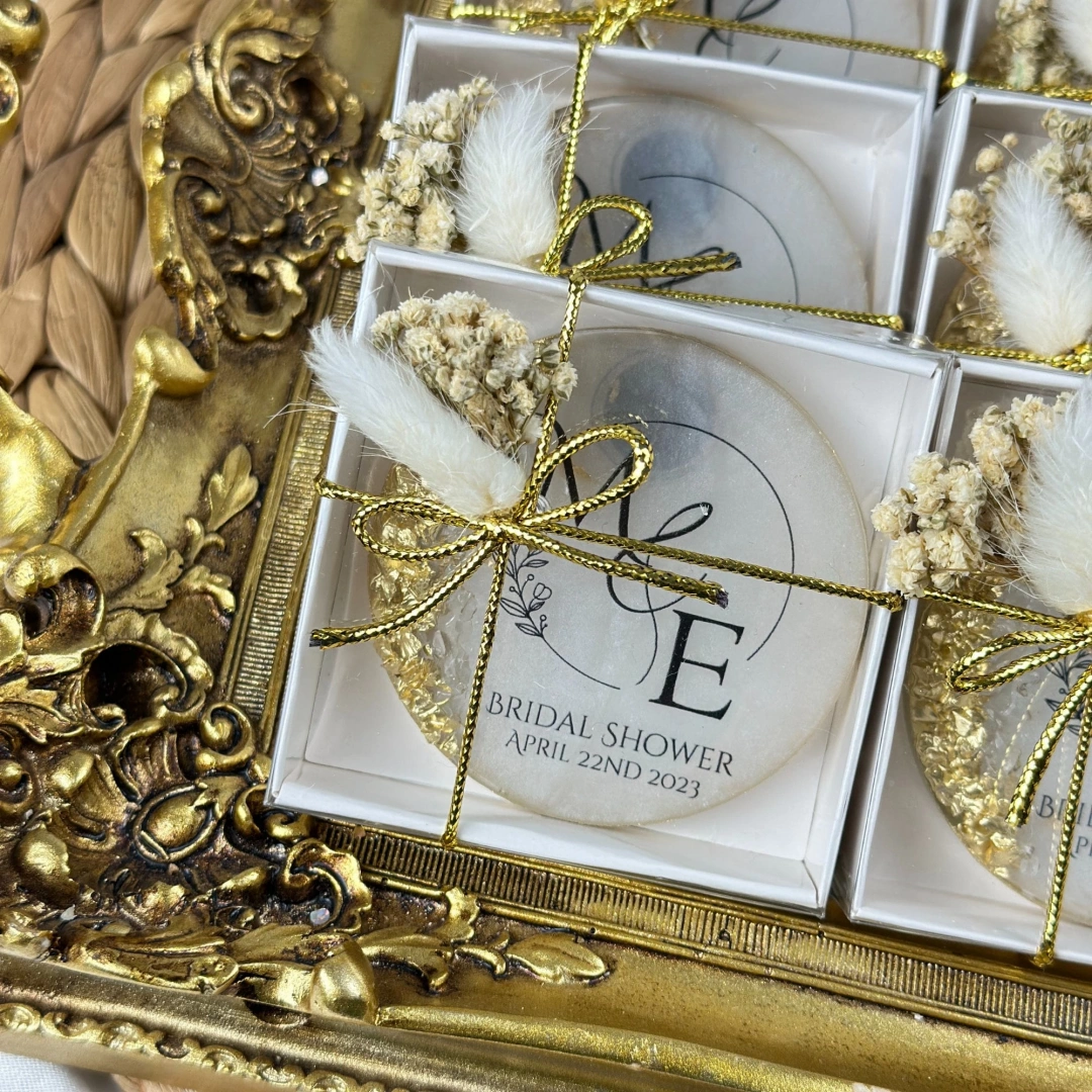 Kişiye Özel Kutulu Epoksi Düğün Magnet Seti (20 Adet)