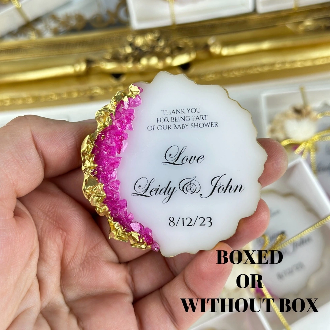 Kişiye Özel Taşlarla Dekore Edilmiş Kutulu Epoksi Magnet Seti – 20 Adet