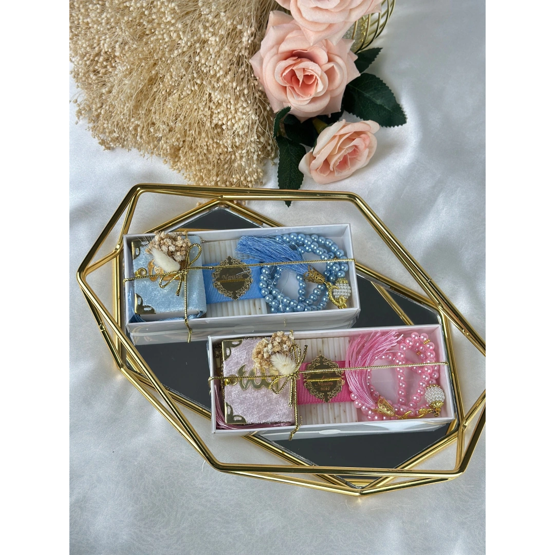 Üçlü İslami Set – Tesbih, Sabun ve Magnet – Kişiselleştirilebilir Hediye Kutusu