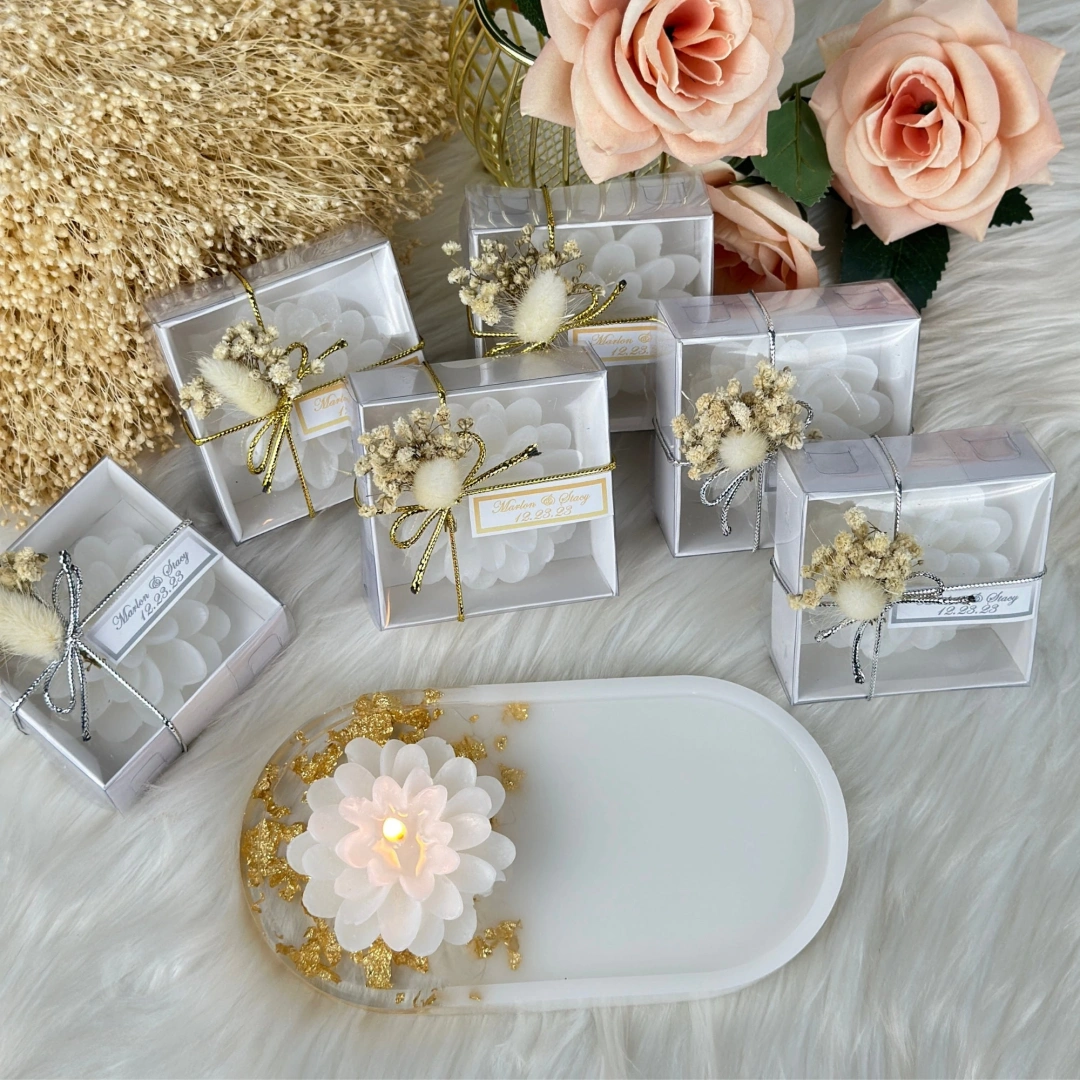 Lotus Işığı – Kişiye Özel Kutulu El Yapımı Doğal Mum Seti (20 Adet)