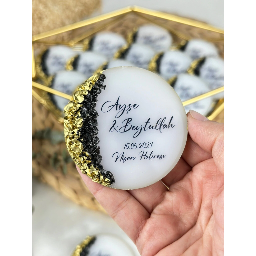 Kişiye Özel Taşlı Epoksi Magnet – 20 Adet El Yapımı Hediyelik Mıknatıs