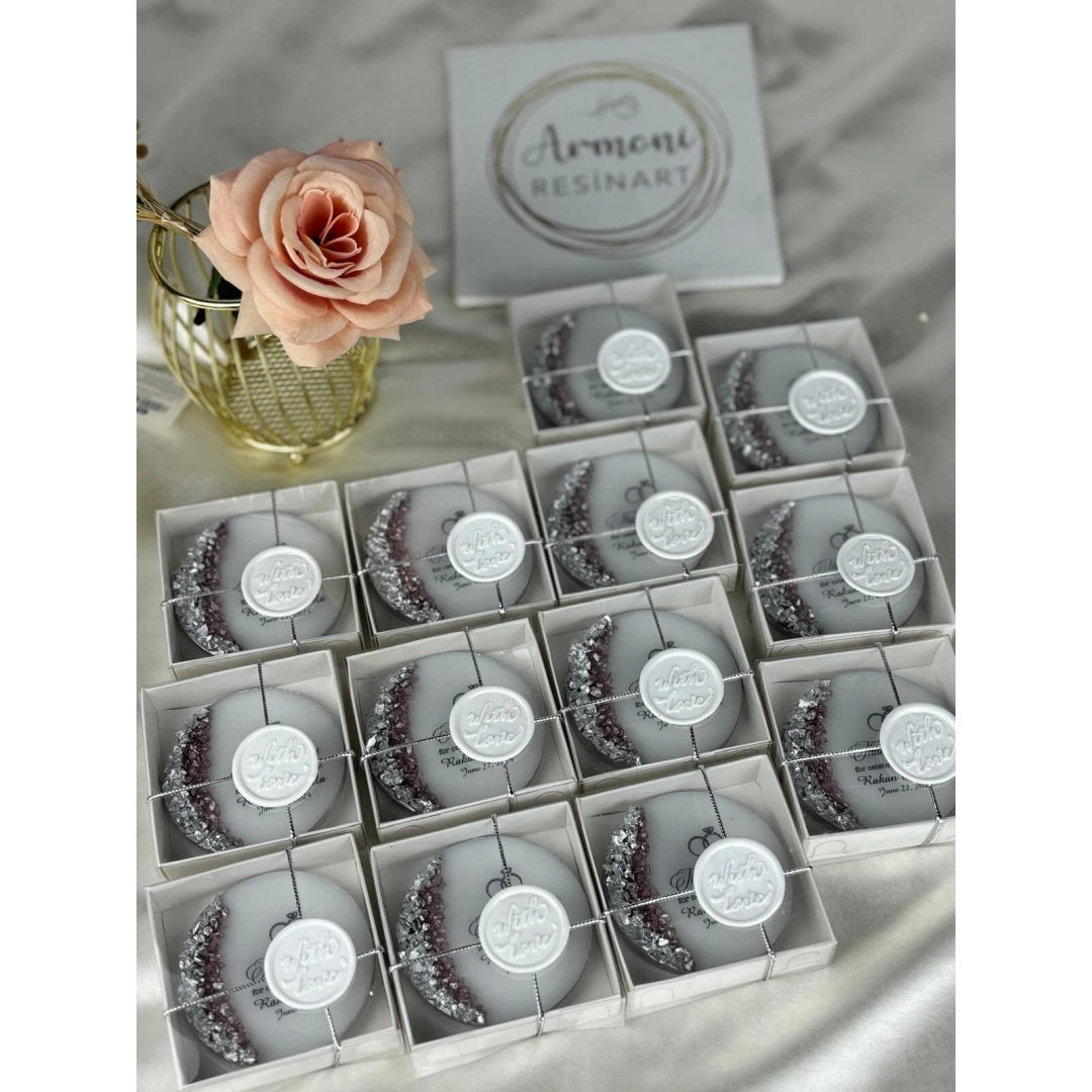 Kutulu Mühürlü Epoksi Magnet – 20 Adet Kişiselleştirilebilir Taşlı Mıknatıs