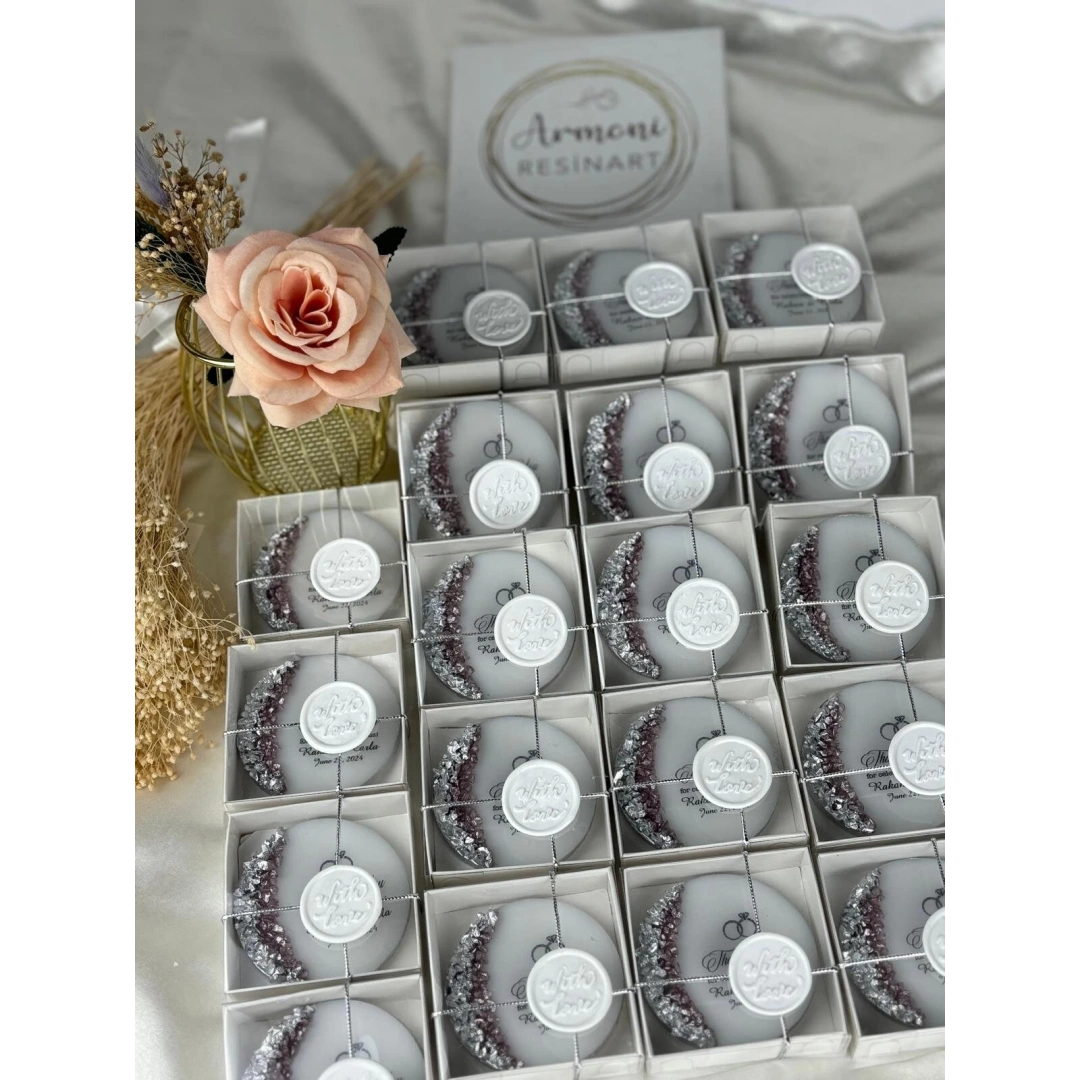 Kutulu Mühürlü Epoksi Magnet – 20 Adet Kişiselleştirilebilir Taşlı Mıknatıs