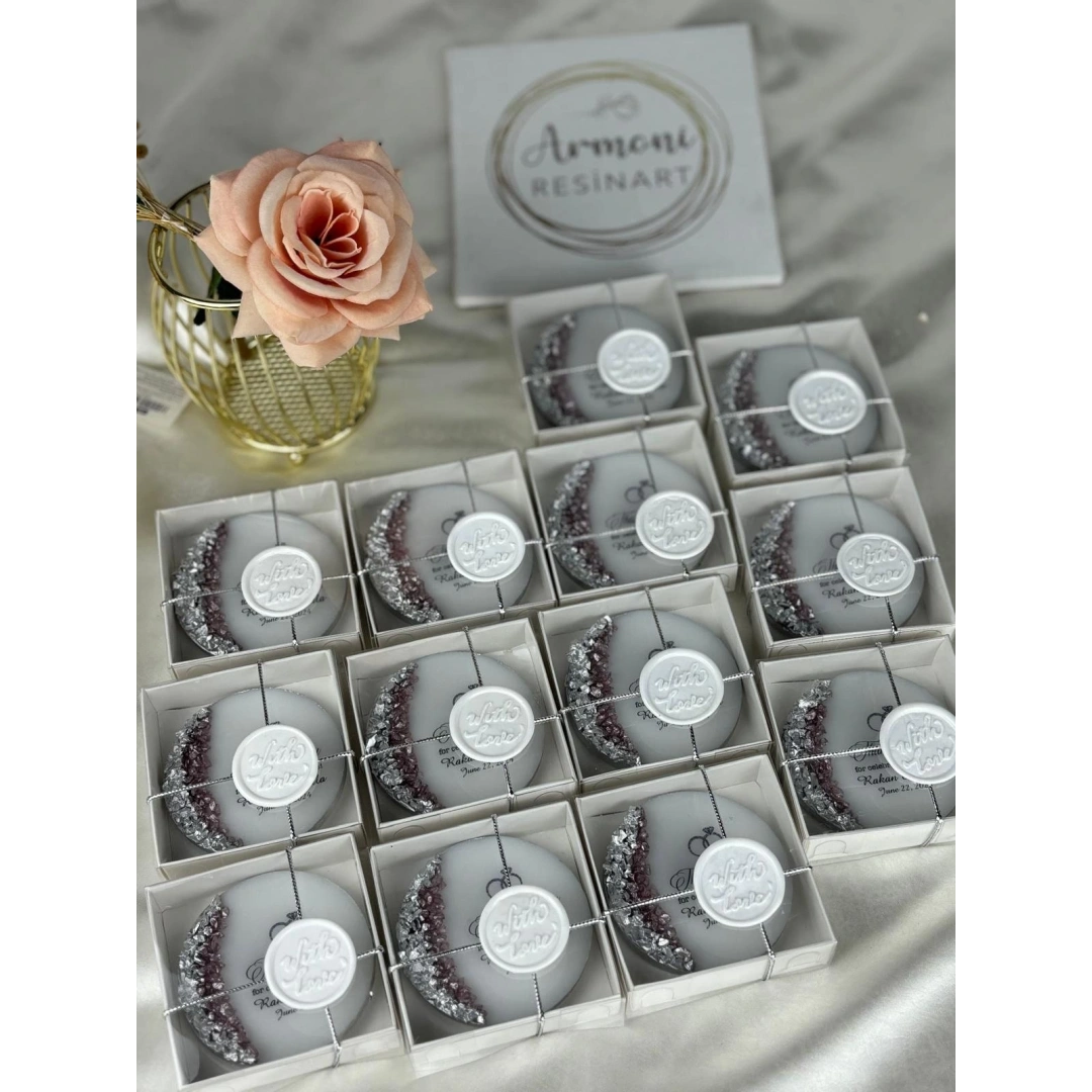 Kutulu Mühürlü Epoksi Magnet – 20 Adet Kişiselleştirilebilir Taşlı Mıknatıs