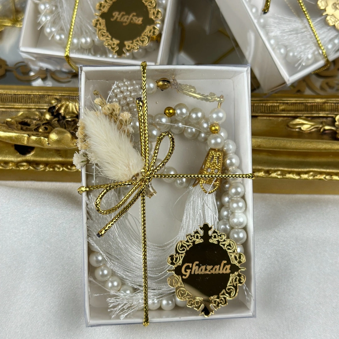 Özel Tasarım Kutulu İslami Tespih Seti – 20 Adet Zarif Hediye