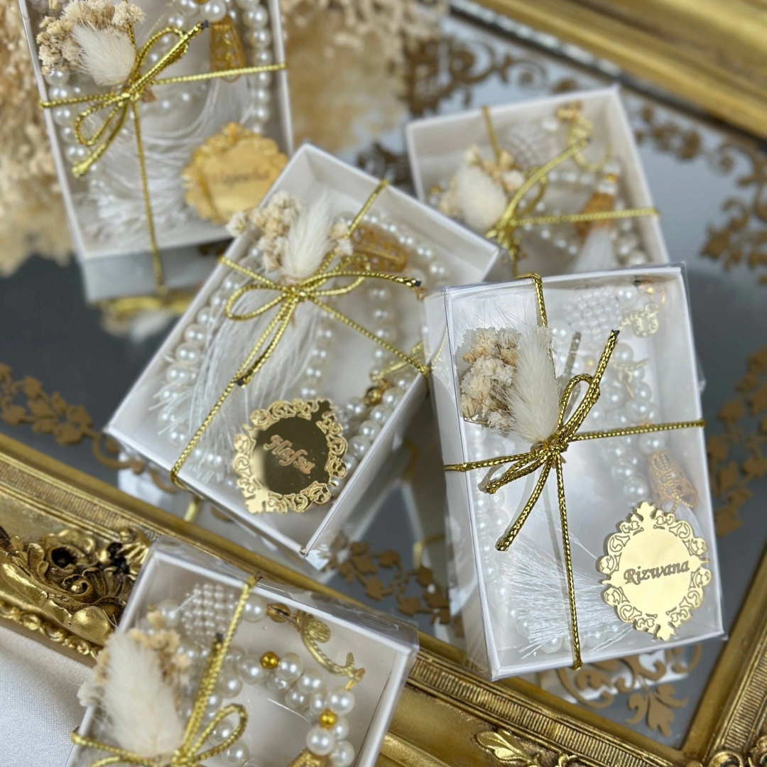 Özel Tasarım Kutulu İslami Tespih Seti – 20 Adet Zarif Hediye