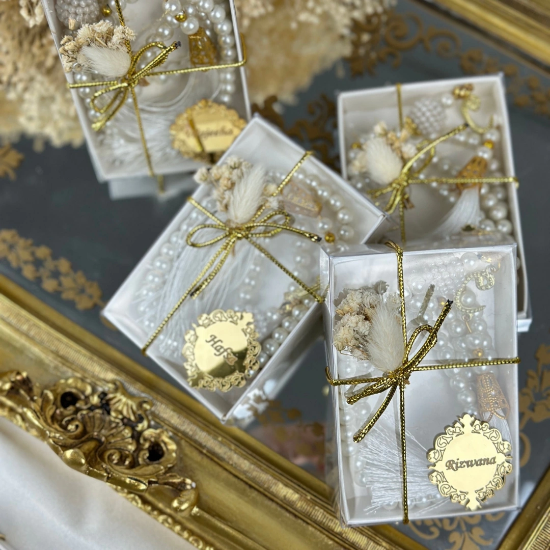 Özel Tasarım Kutulu İslami Tespih Seti – 20 Adet Zarif Hediye