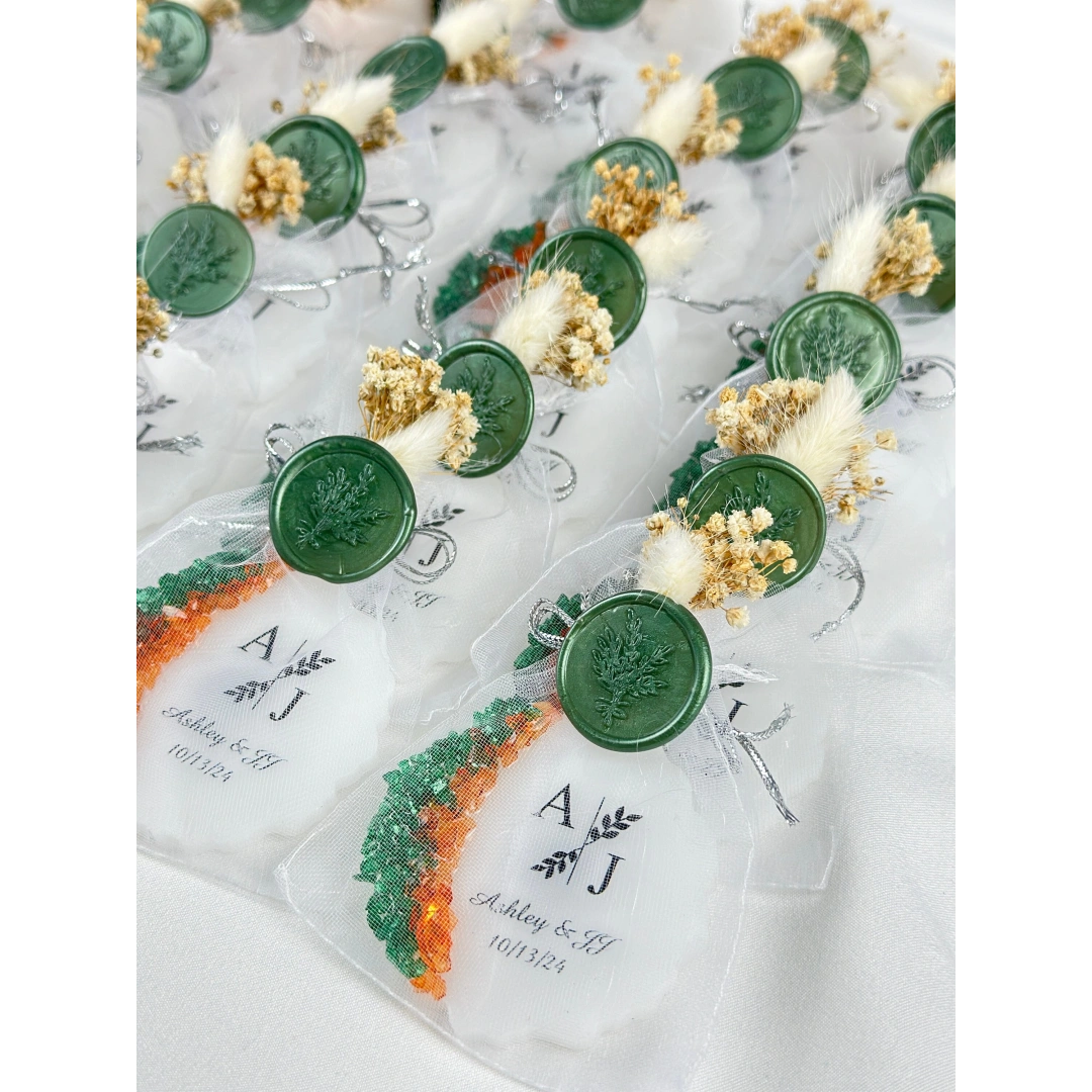 Keseli Mühürlü Epoksi Magnet - 20 Adet Kişiselleştirilebilir Düğün Hediyesi