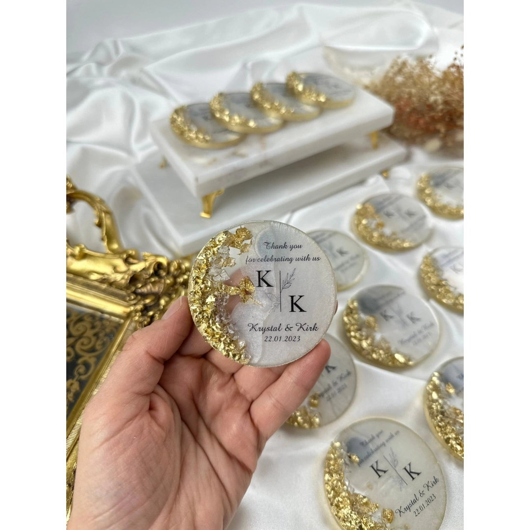Zarif Taşlı Kişiye Özel Epoksi Magnet Seti – 20 Adet