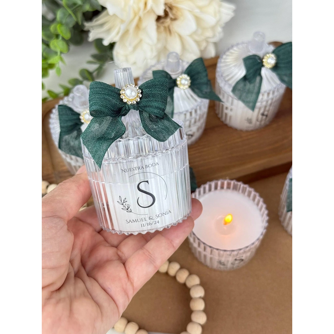 Kişiye Özel Dekoratif Mika Kutulu Mum – 20 Adet