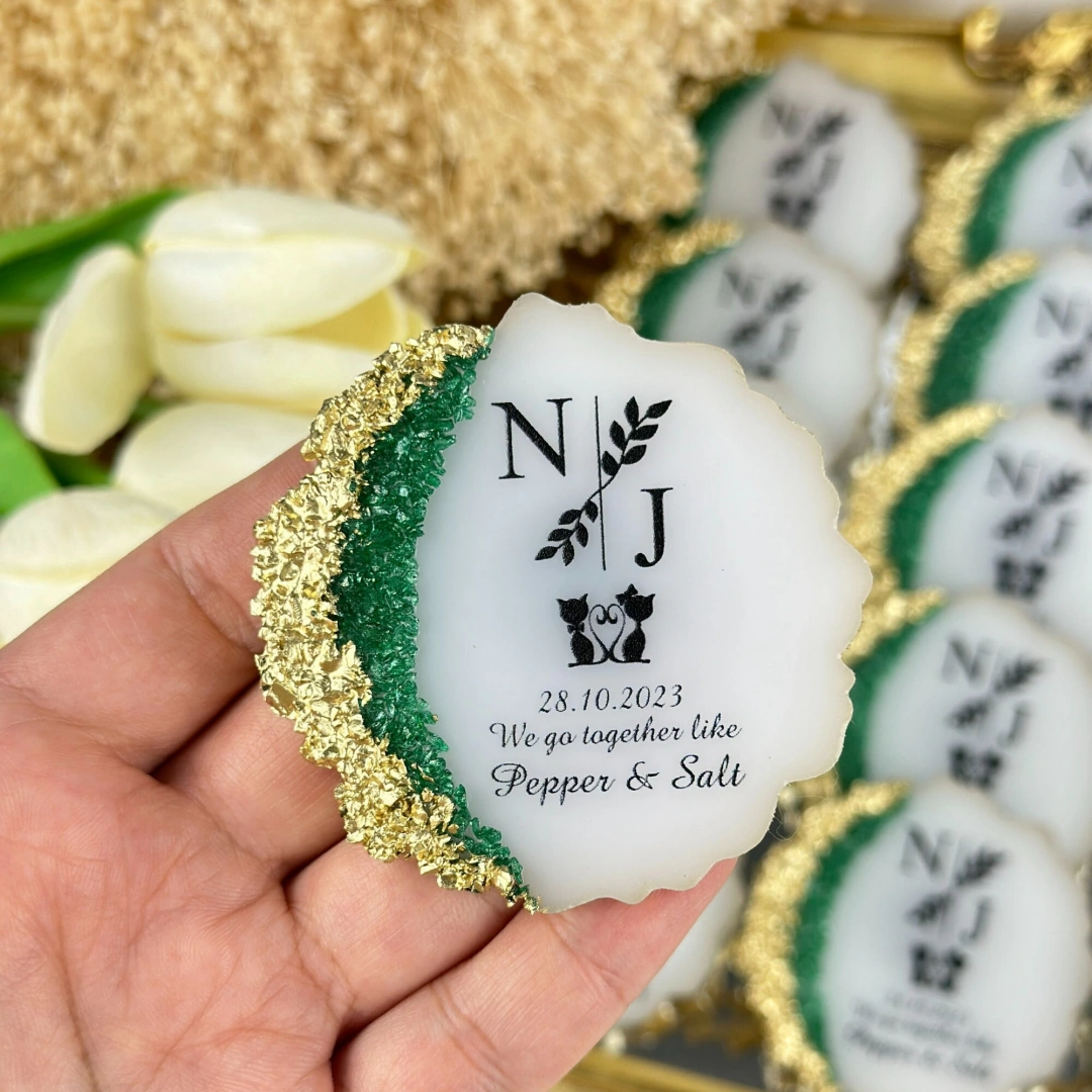 Kişiselleştirilebilir Taşlı Epoksi Magnet – 20 Adet