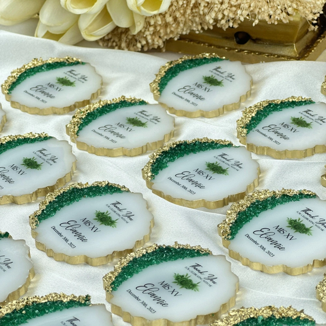 Kişiselleştirilmiş Taşlı Epoksi Magnet Seti – 20 Adet Zarif Hediyelik