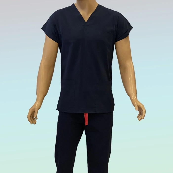 Erkek Likralı Scrubs Takım Lacivert