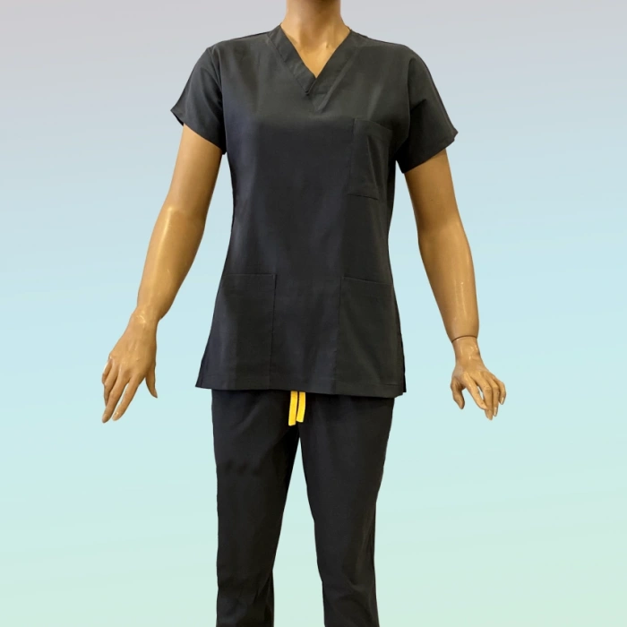 Kadın Likralı Scrubs Takım Antrasit