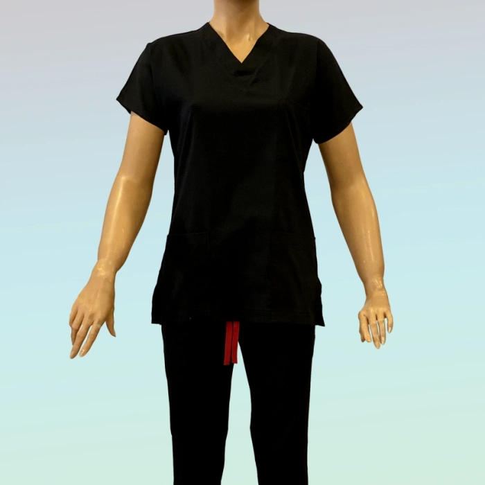 Kadın Likralı Scrubs Takım Lacivert