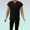 Erkek Likralı Scrubs Takım Siyah