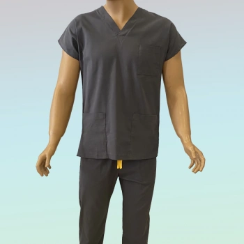 Erkek Likralı Scrubs Takım Antrasit