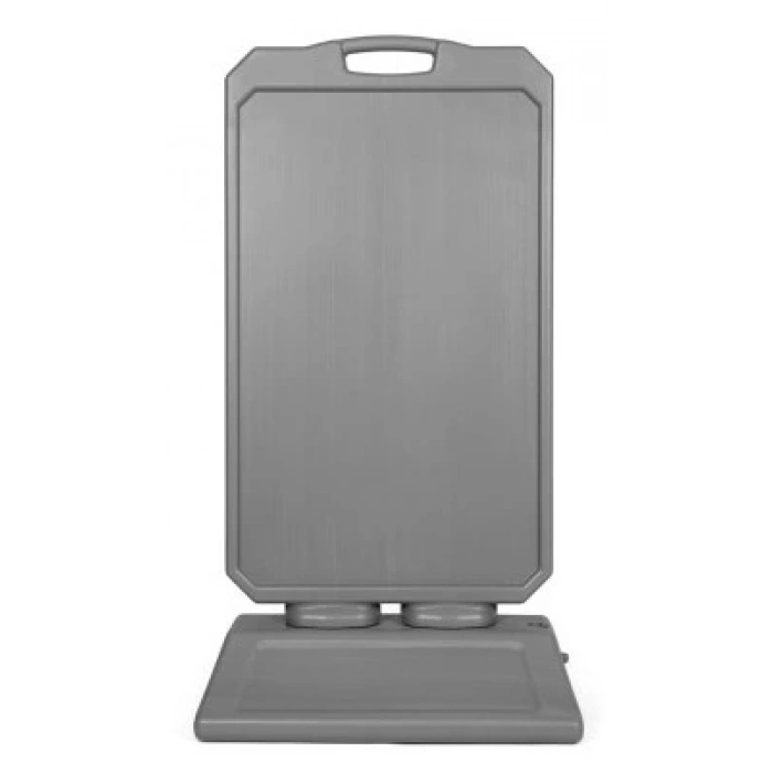 Çift Ayaklı Düz Tabela (Gri)