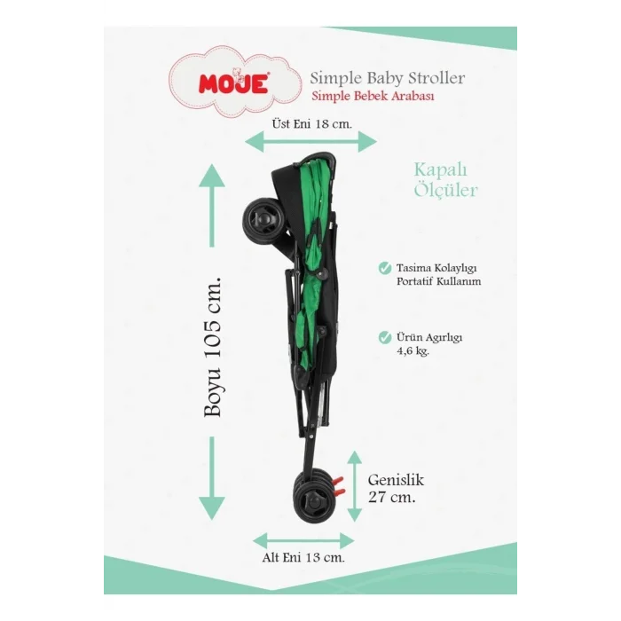 MOJE SİMPLE BASTON BEBEK ARABASI