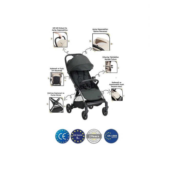 EXPO TRAVEL SİSTEM BEBEK ARABASI BLACK SILVER