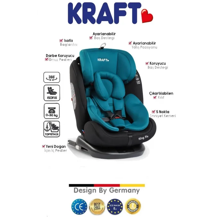 KRAFT KING FİX BLACK GREEN OTO KOLTUĞU