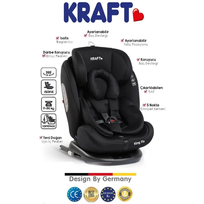 KRAFT KING FİX BLACK OTO KOLTUĞU