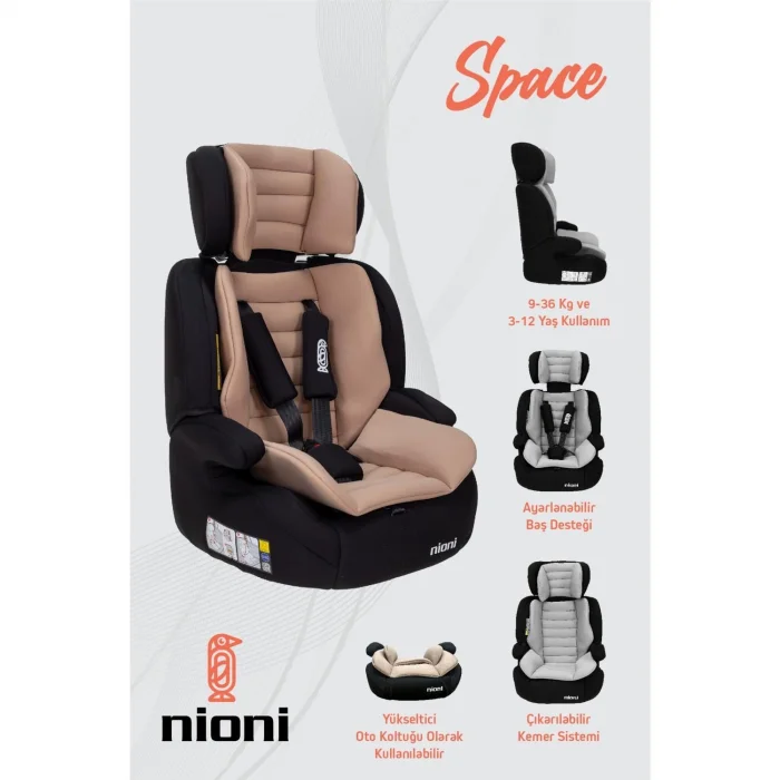 NİONİ SPACE BEJ 9-36 OTO KOLTUĞU