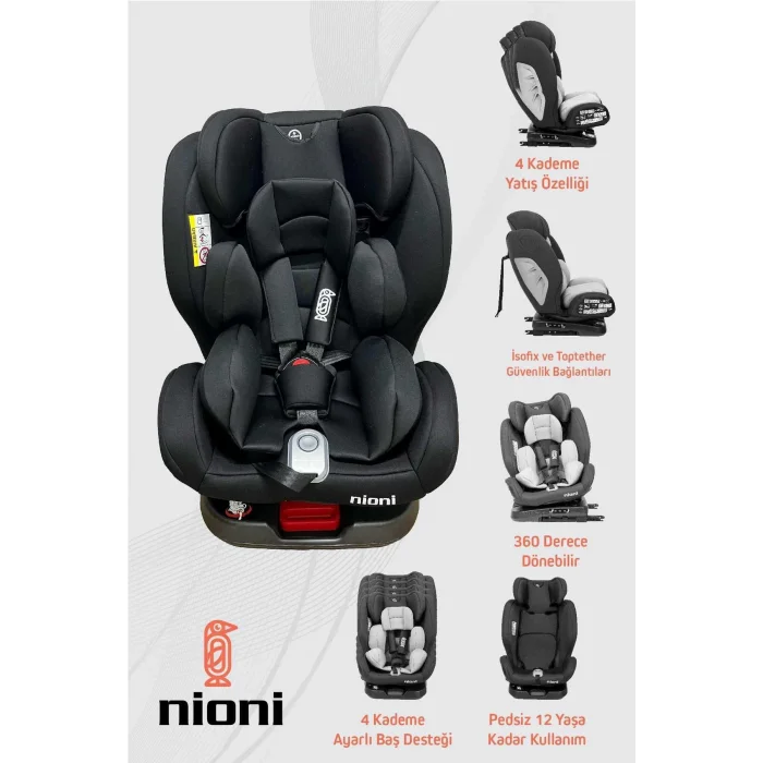 NİONİ TOPFİX SİYAH 0-36 OTO KOLTUĞU