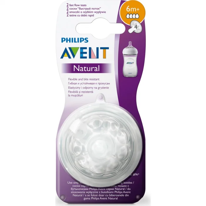 AVENT SCF044/27 PHILIPS AVENT NATURAL 6+ 4 DELİK BİBERON EMZİĞİ
