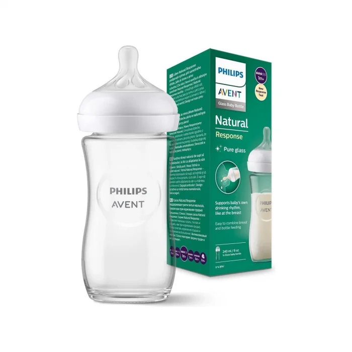 SCY933/01 AVENT 240 ML DOĞAL TEPKİLİ CAM BİBERON