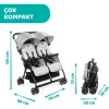 Chicco Ohlala 2 Twin Ultra Hafif İkiz Bebek Arabası