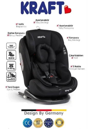 KRAFT KING FİX BLACK OTO KOLTUĞU