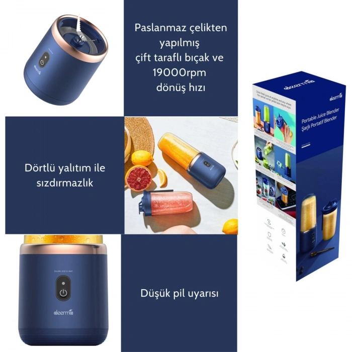 DEERMA BLENDER DEM-NU6 PORTATİF ŞARJLI KİŞİSEL
