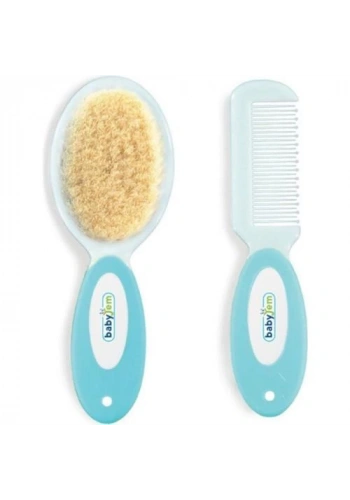 BABYJEM 519 MAVİ FIRÇA TARAK SETİ DOĞAL KIL