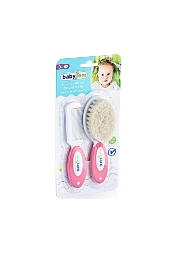 BABYJEM 519 PEMBE  FIRÇA TARAK SETİ DOĞAL KIL