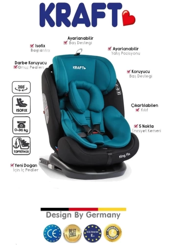KRAFT KING FİX BLACK GREEN OTO KOLTUĞU