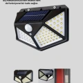 100 LED Solar Lamba Hareket Algılamalı Bahçe Duvar Dış Mekan Aydınlatma