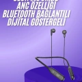 100 Saat Kablolu Boyun Askılı Dijital Göstergeli Bluetooth Kulaklığı