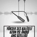 100 Saat Kablolu Boyun Askılı Dijital Göstergeli Bluetooth Kulaklık