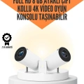 10.000 Oyun Destekli, Çift Kollu 4K Projeksiyon – HDMI, USB, AUX, Ethernet Yok