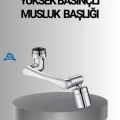 1080° Dönebilen Musluk Başlığı Robotik Kol Havalandırıcı Çok Yönlü Su Yönlendirme