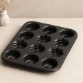 12 Gözlü Metal Muffin Kek Kalıbı - Siyah