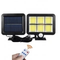 120 Cob Led Solar Panelli 3 Modlu Duvar Lambası Uzaktan Kumandalı Mz-302k