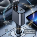 120w Hızlı Araç Şarj Cihazı | Çift Usb-c + Usb 3 Port Pd Hızlı Şarj Adaptörü