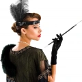 192039ler Gatsby Aksesuar Seti – Siyah Charleston Saç Bandı  Lık