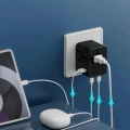 25w Evrensel Seyahat Adaptörü, Eu/us/uk/au Priz Dönüştürücü, 1x Usb, 2x Type-c Hızlı Şarj