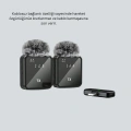 2’li Kablosuz Yaka Mikrofonu Type-C ve Lightning Uyumlu Profesyonel Set