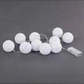 2m 10lu Işıklı Beyaz Top Dekoratif Süs Pilli