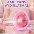 3 Hız Ayarlı USB Şarjlı RGB Masa Fanı