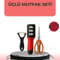 3 Parçalı Çok Fonksiyonlu Mutfak Makas Seti – Paslanmaz Çelik, Ergonomik Tasarım